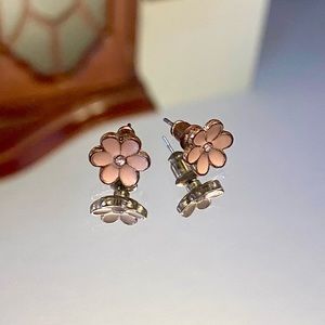 pink flower earrings